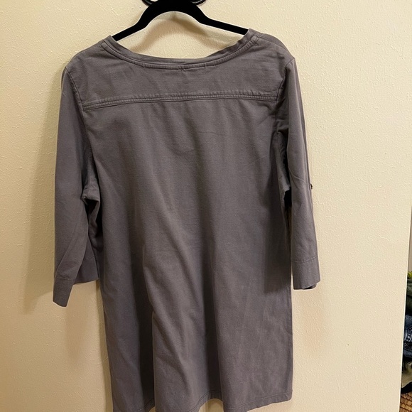 New Directions Charcoal Floral Embroidered Tunic - Picture 3 of 4